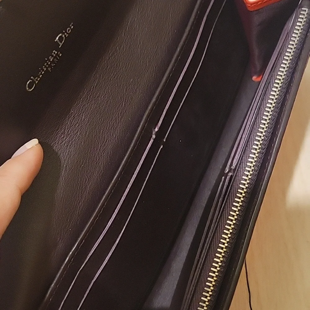 Dior red chain wallet